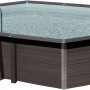 Ovaler Gre Composite Pool Avantgarde mit Leiter und LED-Beleuchtung.