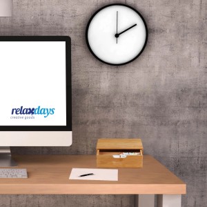 Relaxdays Schubladenbox Bambus Natur 1 Einschub 10 cm x 29,5 cm x 30 cm 2,4 kg