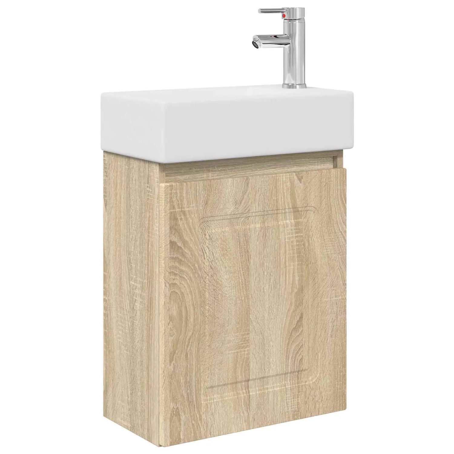 vidaXL Badezimmer Waschtischunterschrank mit Wasserhahn Sonoma-Eiche 889473