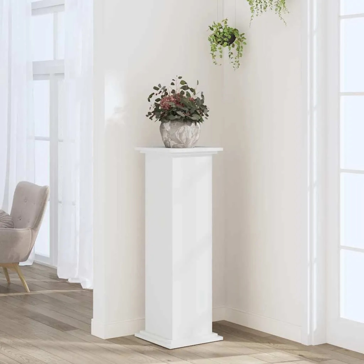 vidaXL Pflanzenständer Weiß 33x33x100 cm Holzwerkstoff 852978 kaufen ...