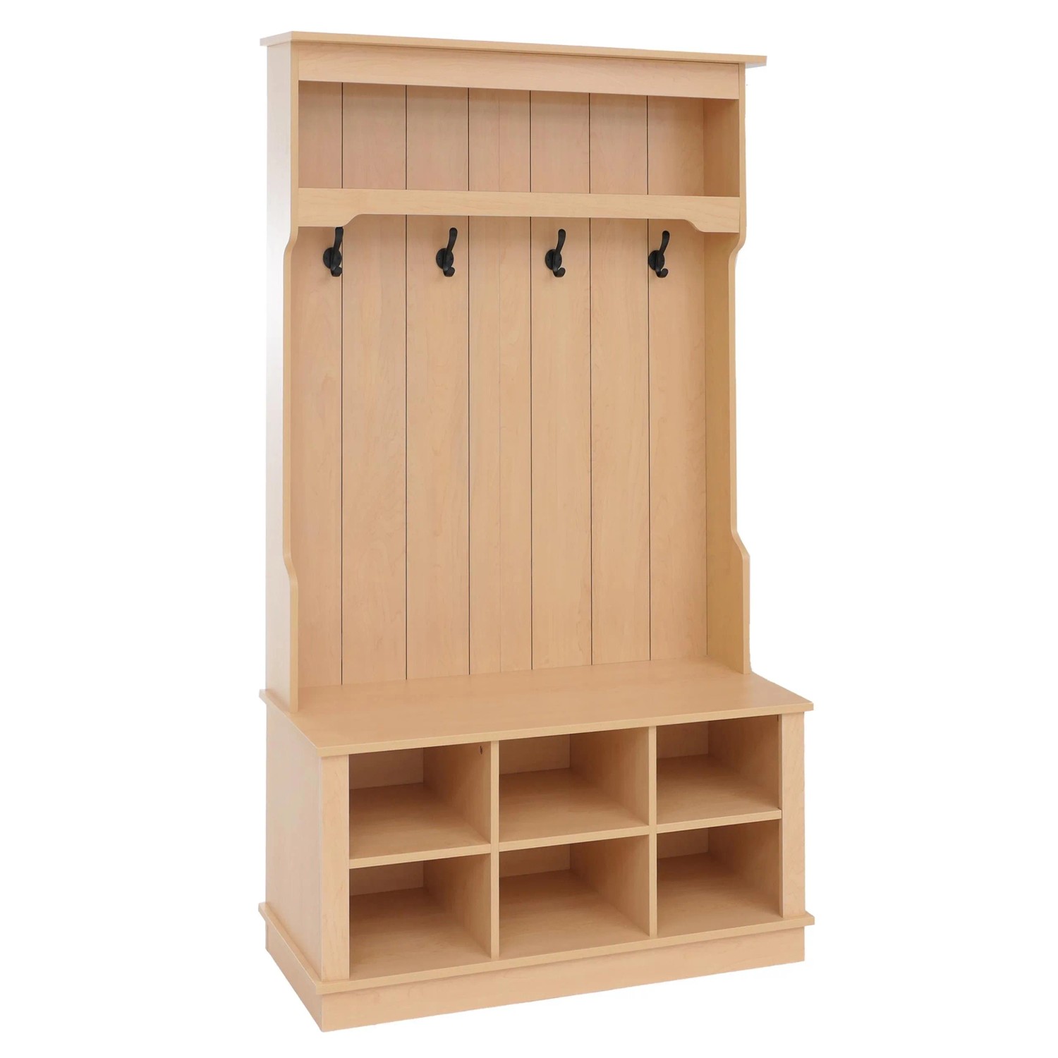 Mcw Garderobe P26 4 Haken Staufach Ablage Melamin 170x100x39cm Natur