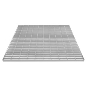 Silberner, verzinkter Stahl Gitterrost, 1000x900mm. Hochbelastbares Baustahl & Baugitter Element.