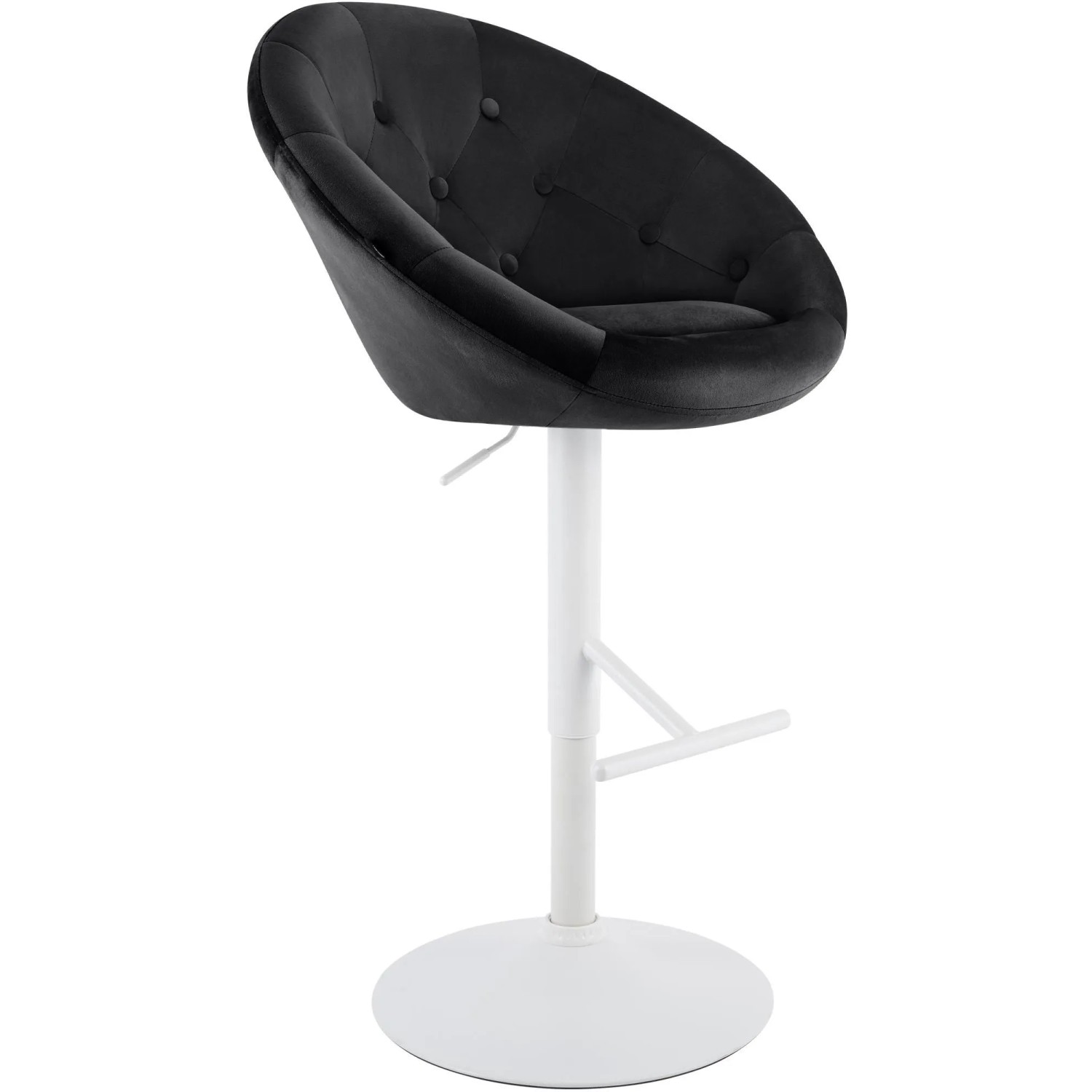 CLP Barhocker London Samt Schwarz/Weiß