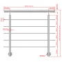 AICA 304 Edelstahl Treppengeländer Set Seitenmontage 150 cm Länge 5 Querstreben_2