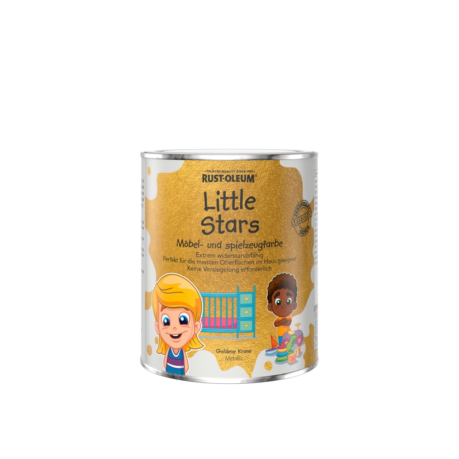 Rust-Oleum Little Stars Möbel- und Spielzeugfarbe Metallic Goldene Krone 750 ml