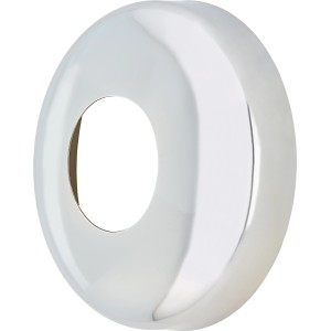 Verchromte Messing-Rosette, 24,1 mm, zur Abdeckung von Wanddurchbrüchen.