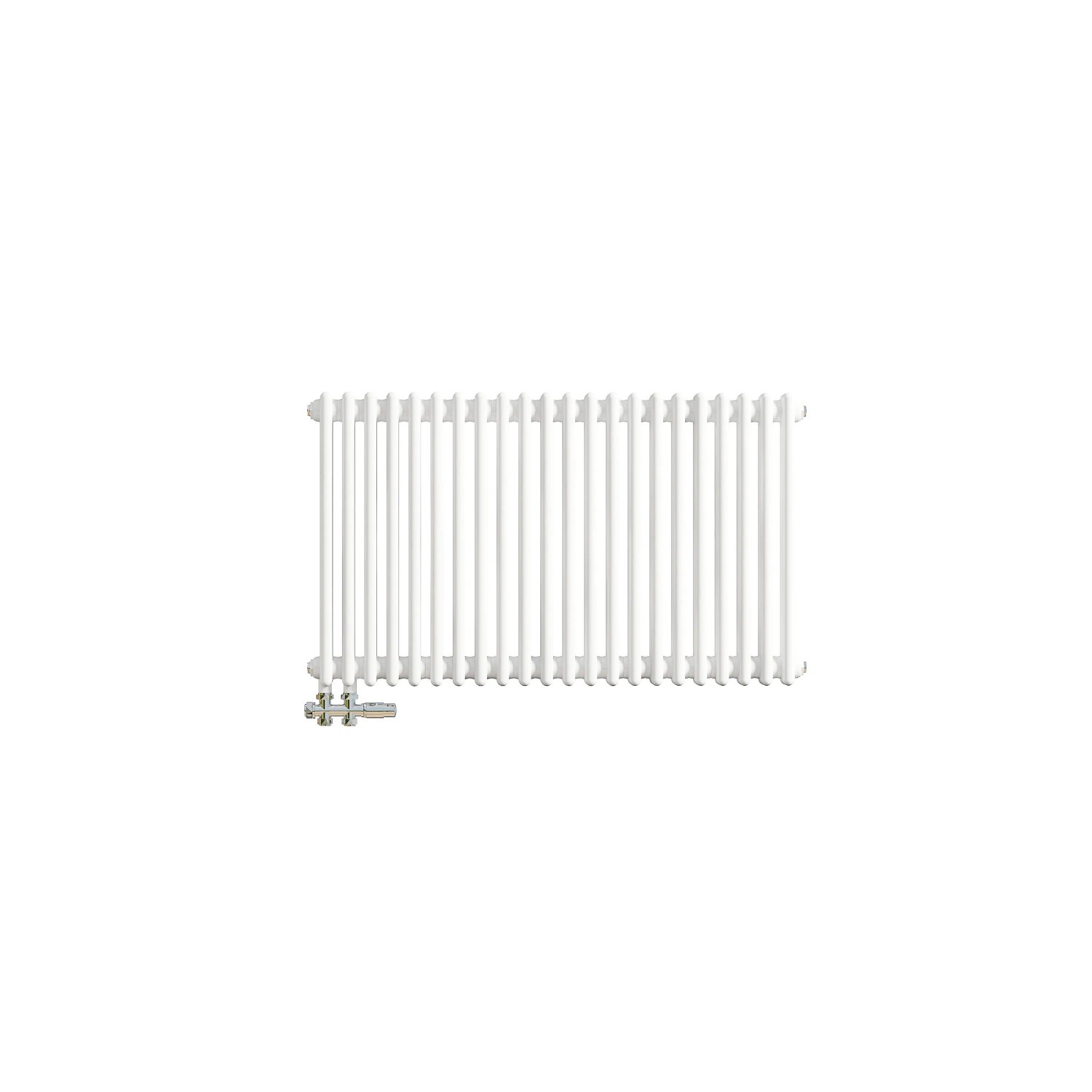 AICA Traditioneller Gusseisenstil 2 Spalten Heizkörper 600 x 1010 mm Weiß 1106W