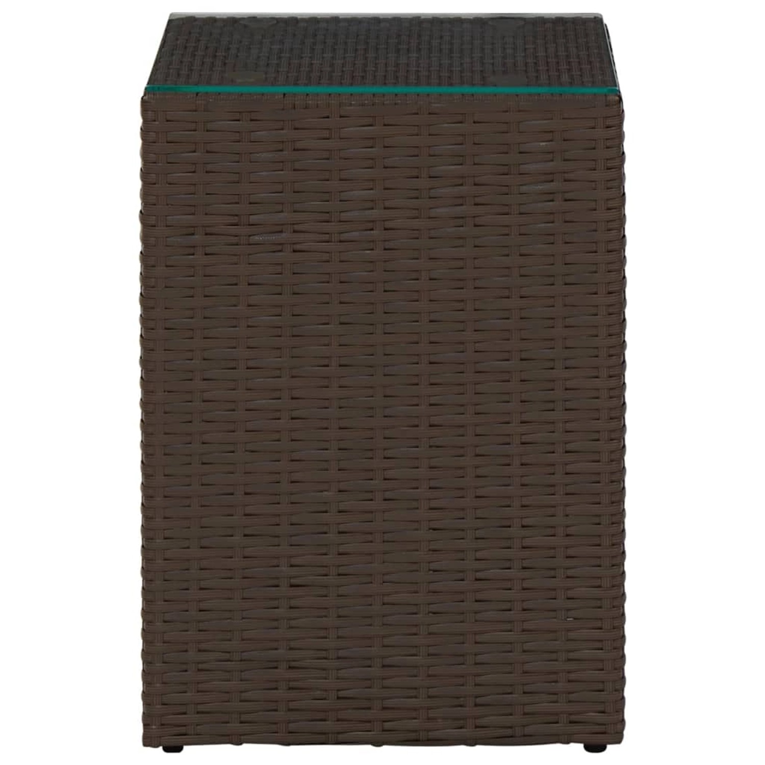 Beistelltisch Mit Glasplatte Braun 35x35x52 Cm Poly Rattan günstig online kaufen