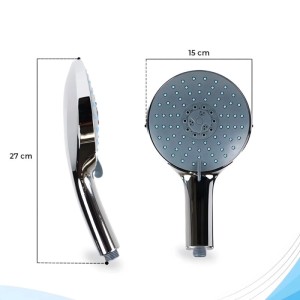 Bath4U Handbrause, 150mm, mit Schlauch und 7 Strahlarten. Duschkopf für Badarmaturen.