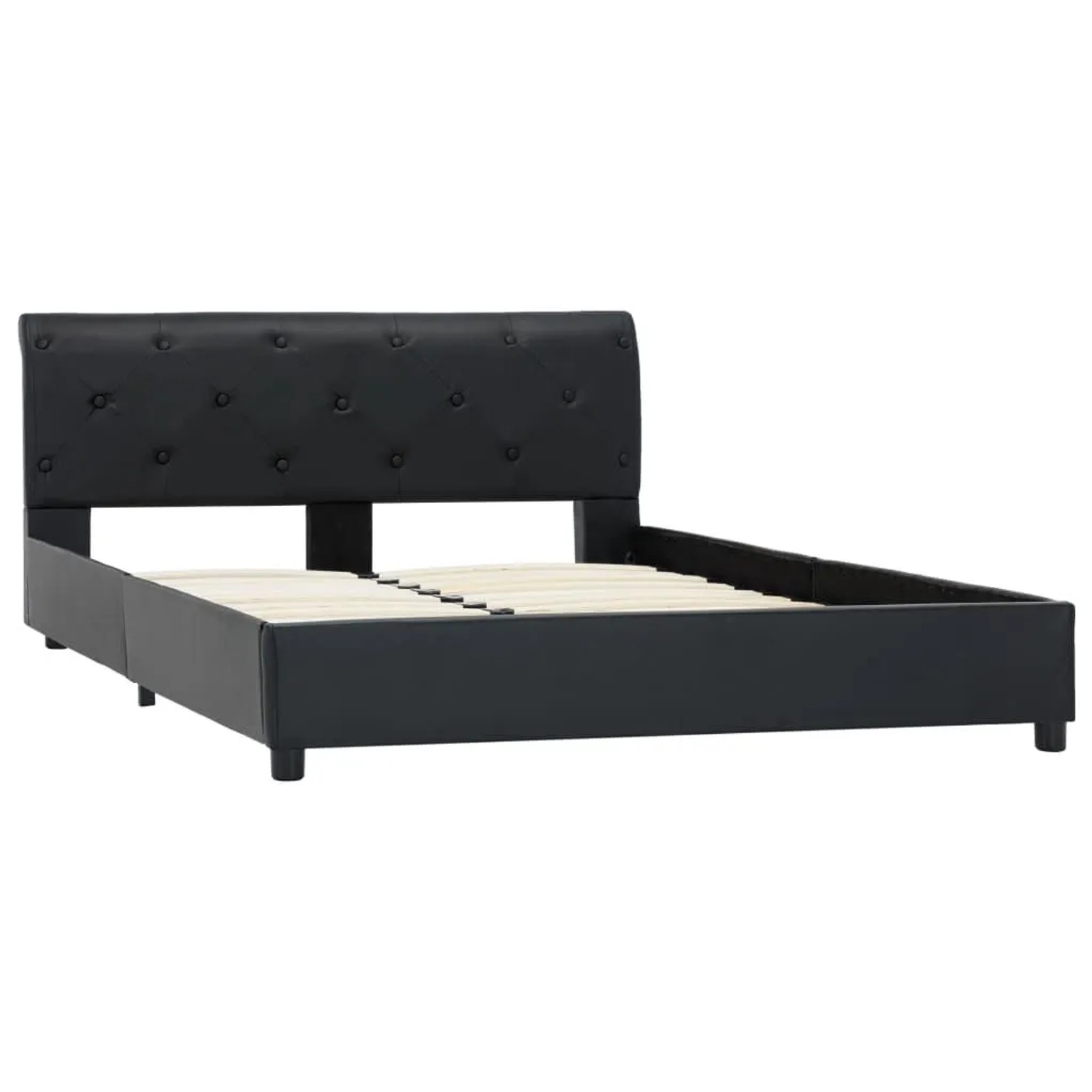 vidaXL Bettgestell Schwarz Kunstleder 120 x 200 cm 284878