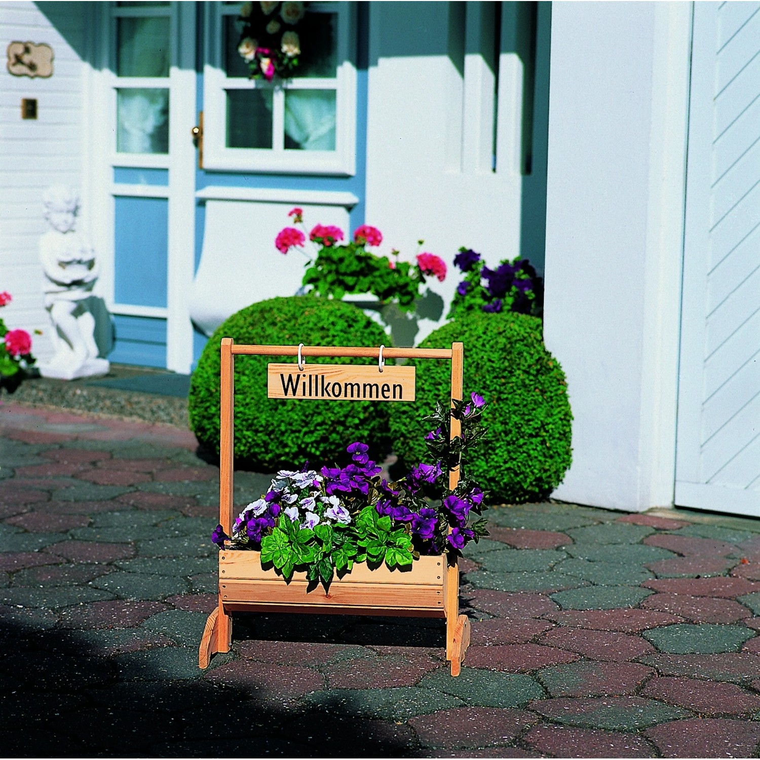 Blumenkasten Willkommen groß