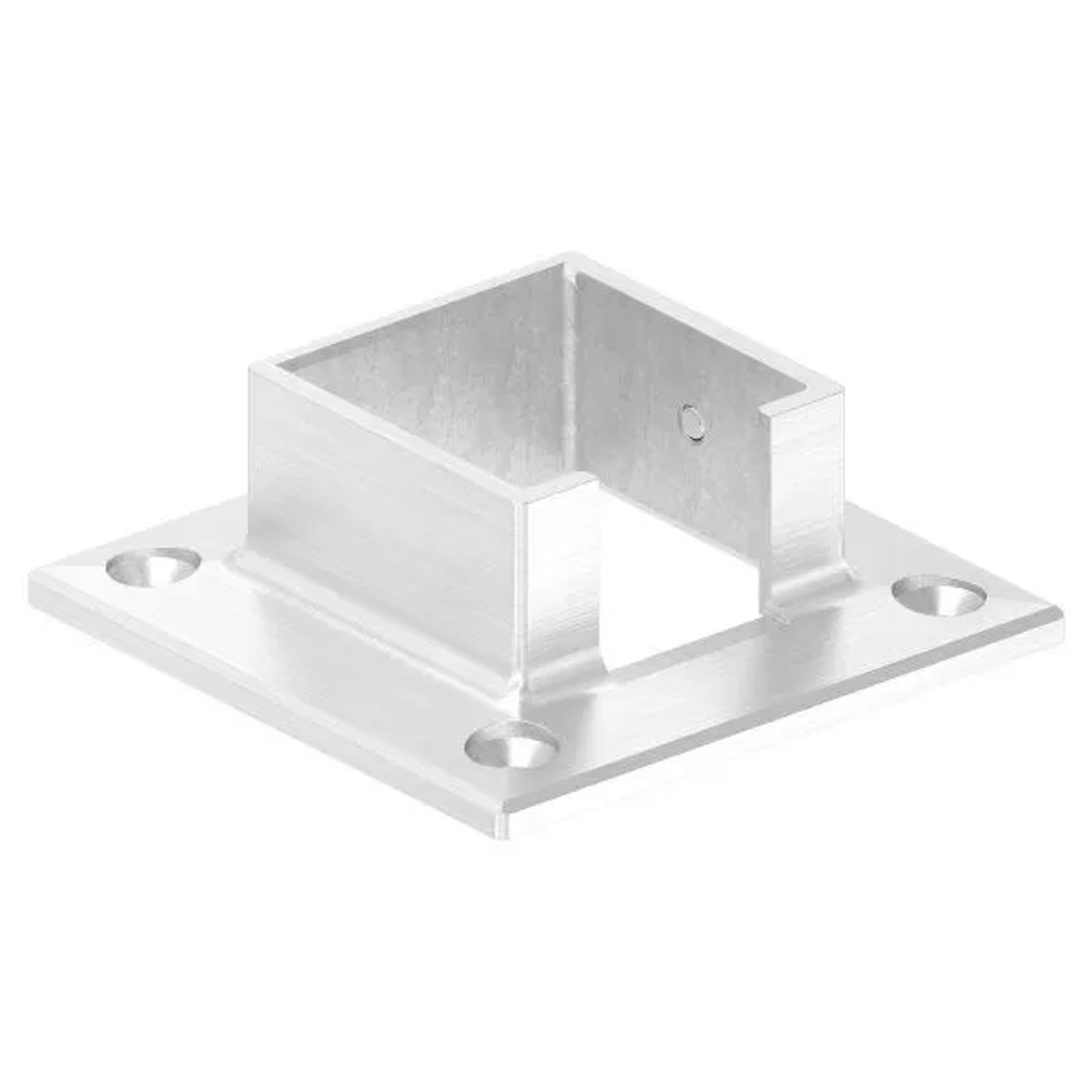 FeNau Wandbefestigung Edelstahl V4A Für Quadratnutrohr 40x40 mm 4 Bohrungen Ø 5,5 mm