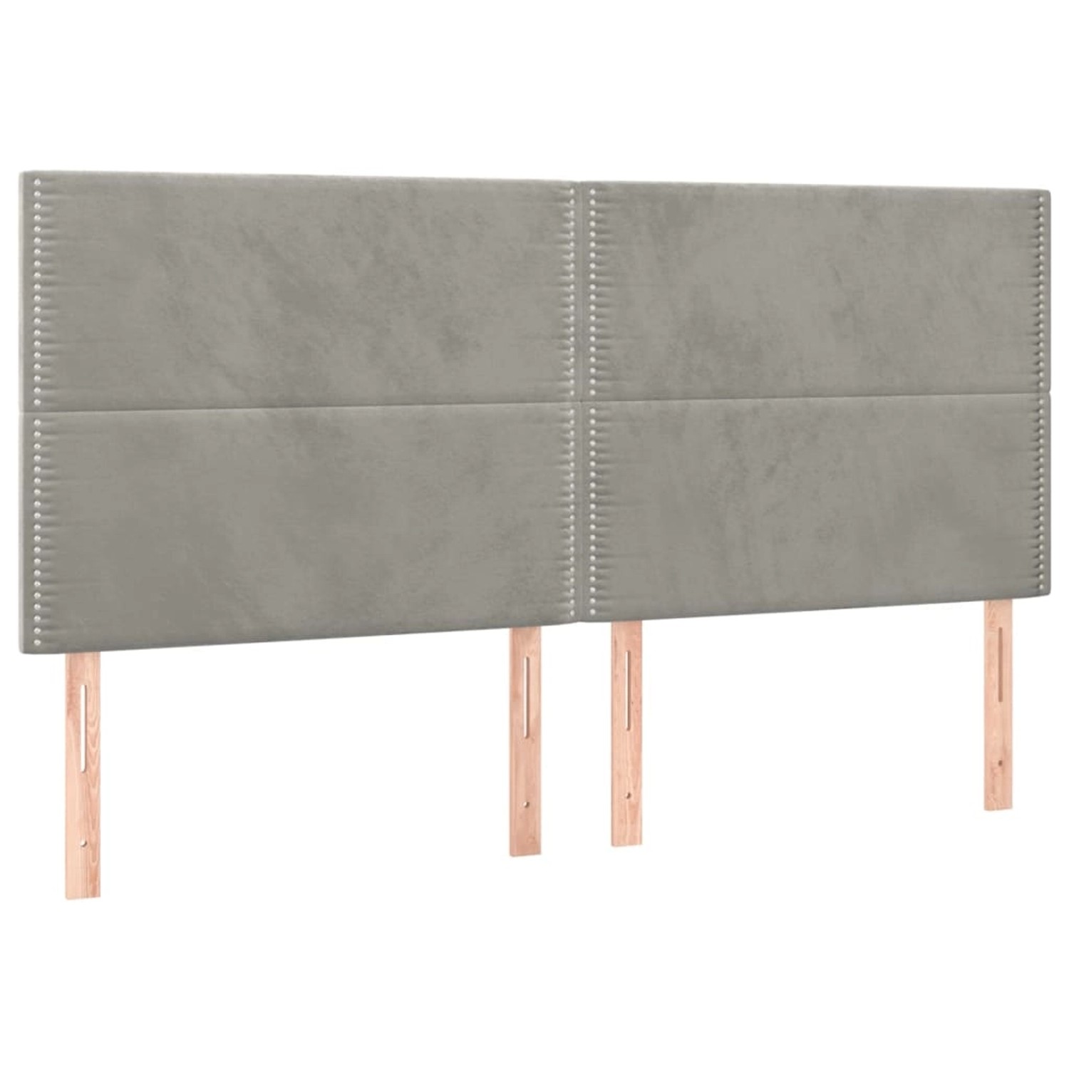 Thumbnail - vidaXL LED Kopfteil Hellgrau 160x5x118/128 cm Samt 3122338