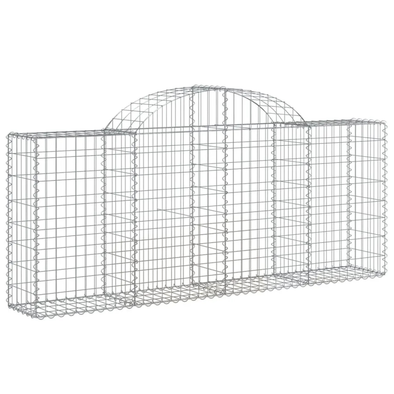 vidaXL Gabionen mit Hochbogen 4 Stk 200x30x80/100 cm Verzinktes Eisen 3146091