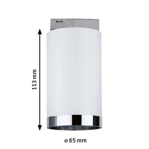 Paulmann URail Schienenspot Tube, signalweiß, Ø 6,5cm, für LED-Schienensysteme.