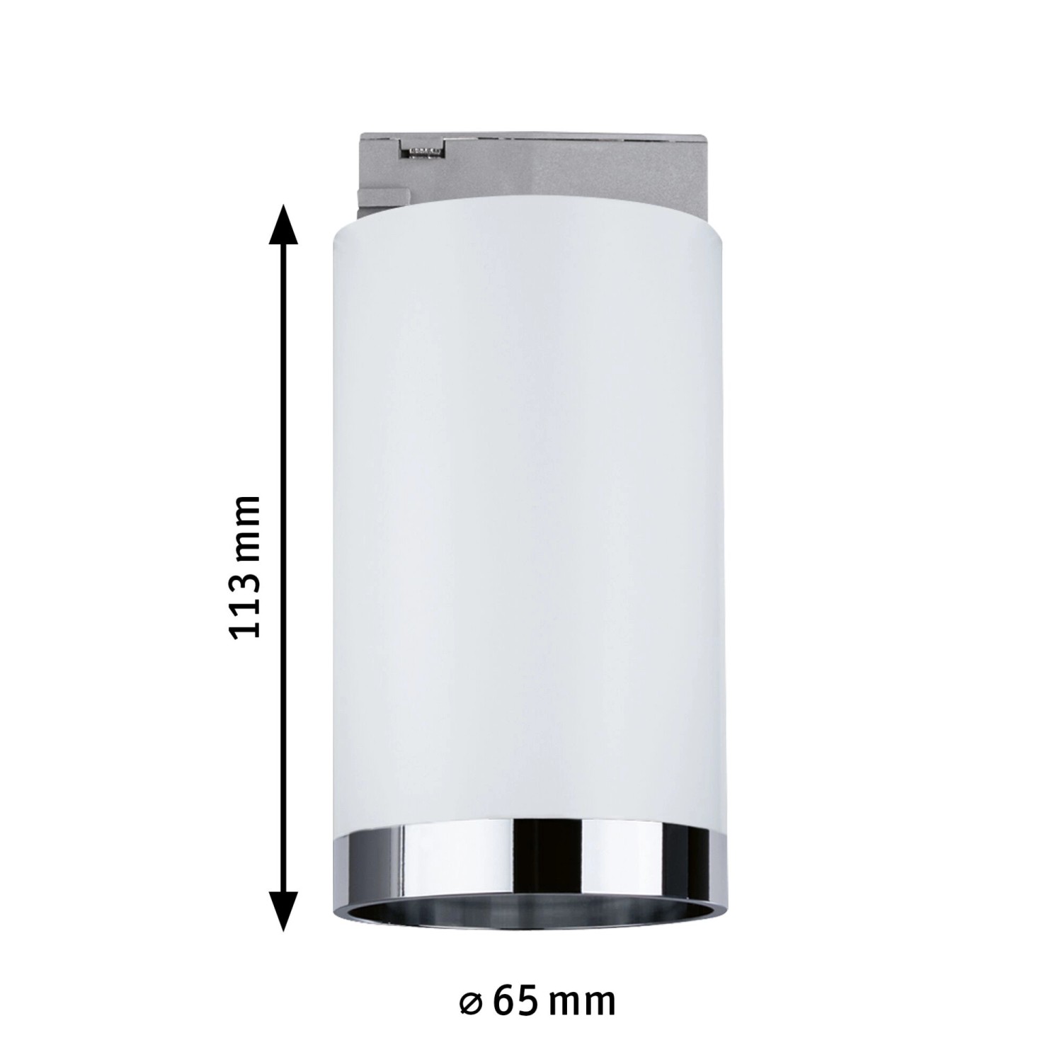 Paulmann URail Schienenspot Tube, signalweiß, Ø 6,5cm, für LED-Schienensysteme.