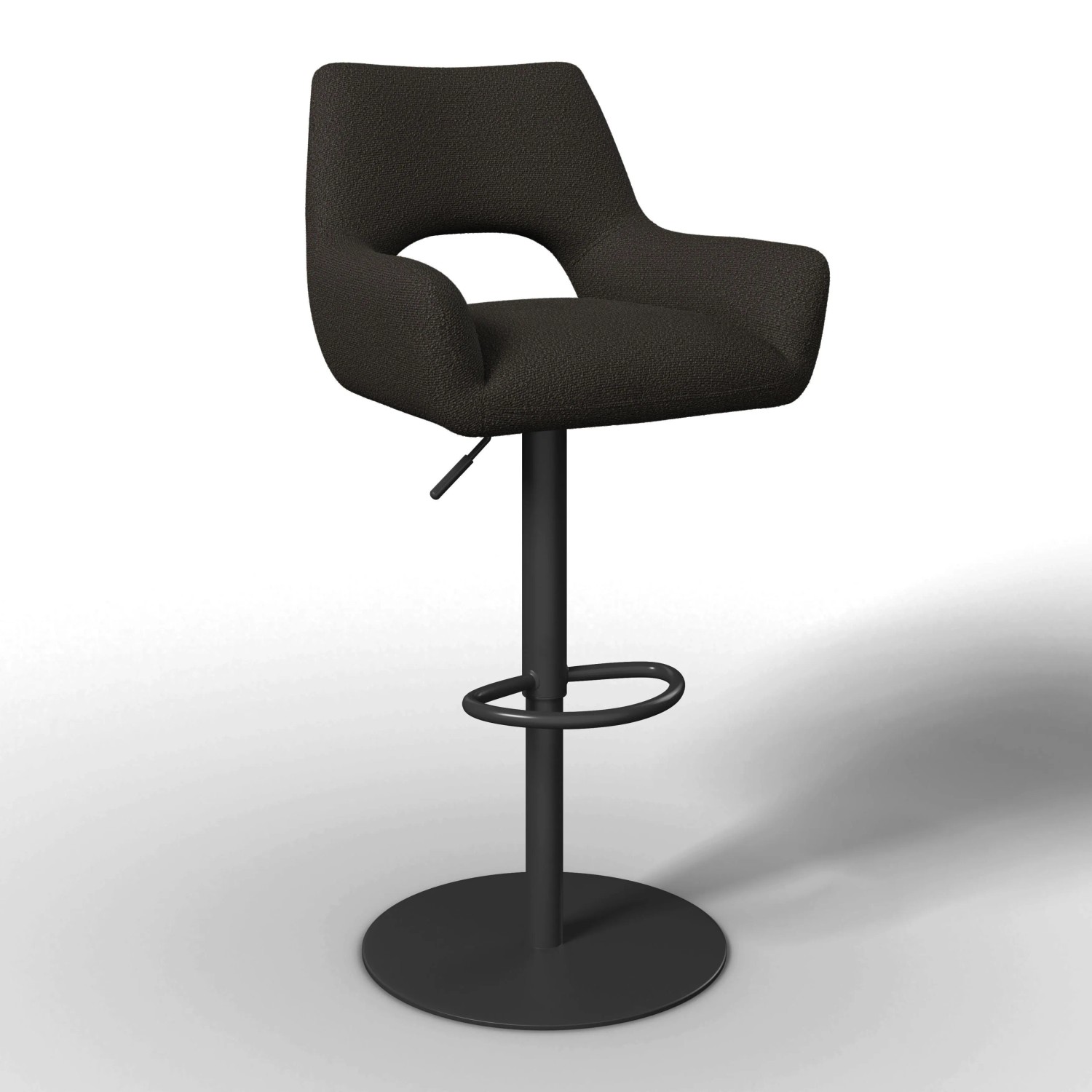 Bessagi Home Barhocker Tami Dunkelbraun Struktur Gepolstert