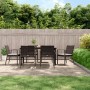 7-teilige Garten-Essgruppe aus Polyrattan und Stahl mit Kissen. Gartenmöbel-Set mit Tisch und Stühlen.