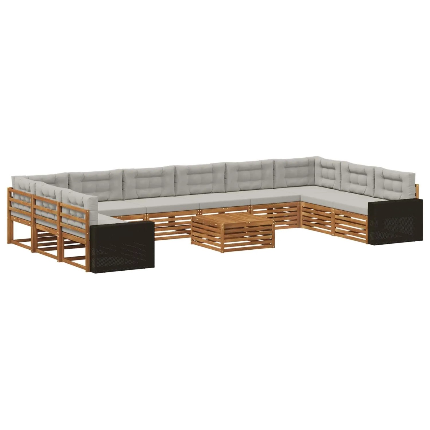 vidaXL Sofagarnituren mit Kissen 11 Stk Massivholz Akazie 3383934