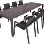 9-teiliges Gartenmöbel-Set Sophia anthrazit mit Ausziehtisch und 8 Stühlen.