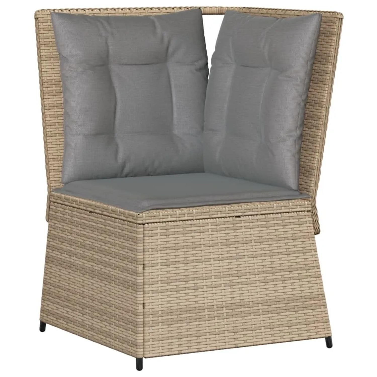 Furnicato Garten-ecksofa Mit Kissen Beige Poly Rattan