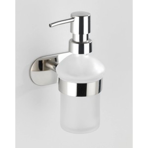 Wenko Seifenspender Orea Shine, Edelstahl/Glas, ca. 200ml, zur Wandmontage.