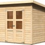 Unbehandeltes Karibu Holz-Gartenhaus Vellinge mit Doppeltür, 208x150 cm.