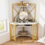 Costway Schreibtisch mit Ladestation 80 x 80 x 145 cm Weiß_6