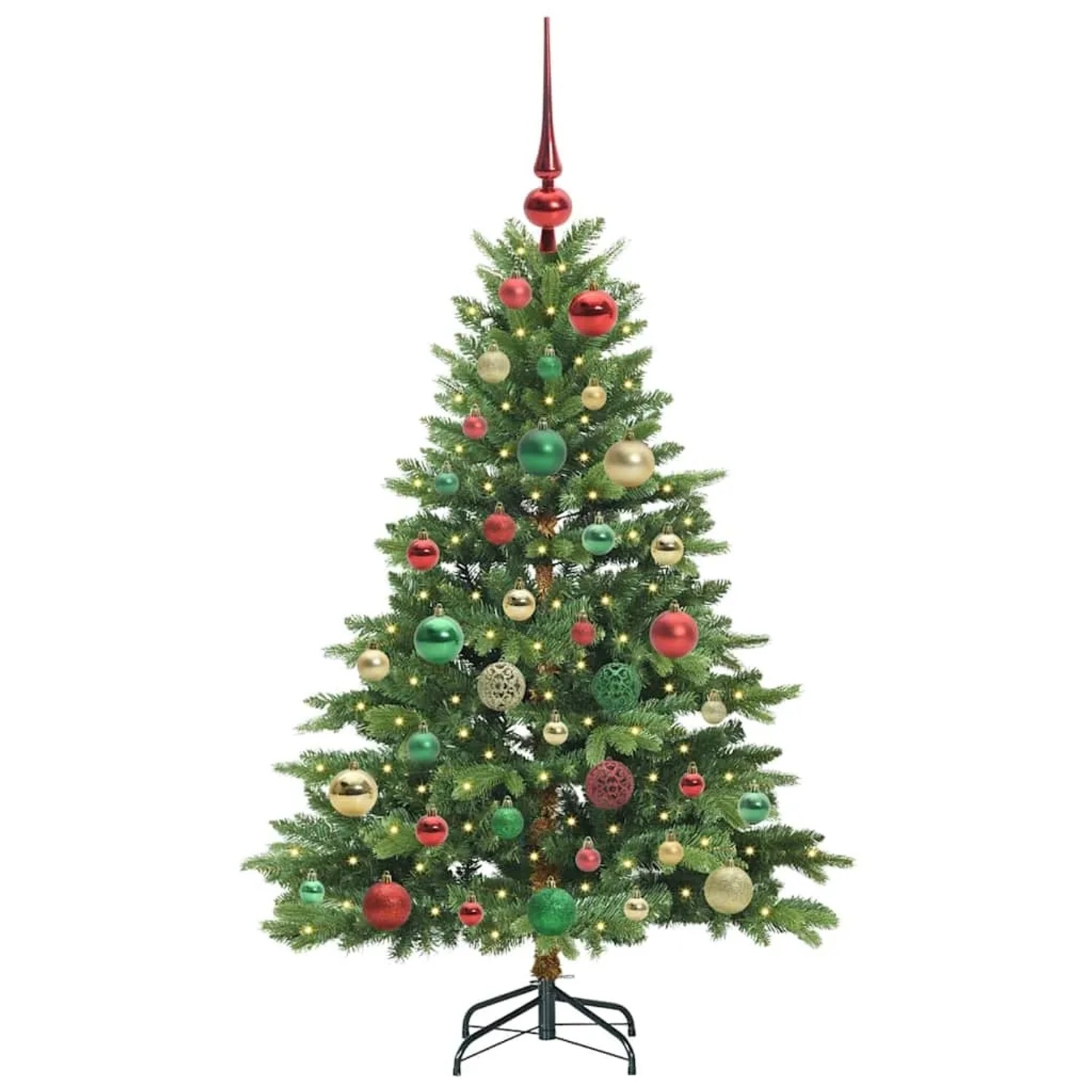 vidaXL Künstlicher Weihnachtsbaum mit 150 LEDs Grün 120 cm PE und PVC 3397531