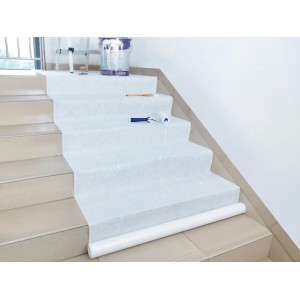 Selbstklebendes Treppenvlies 10m² schützt Treppe bei Renovierung. Abdeckmaterial mit Malerzubehör.