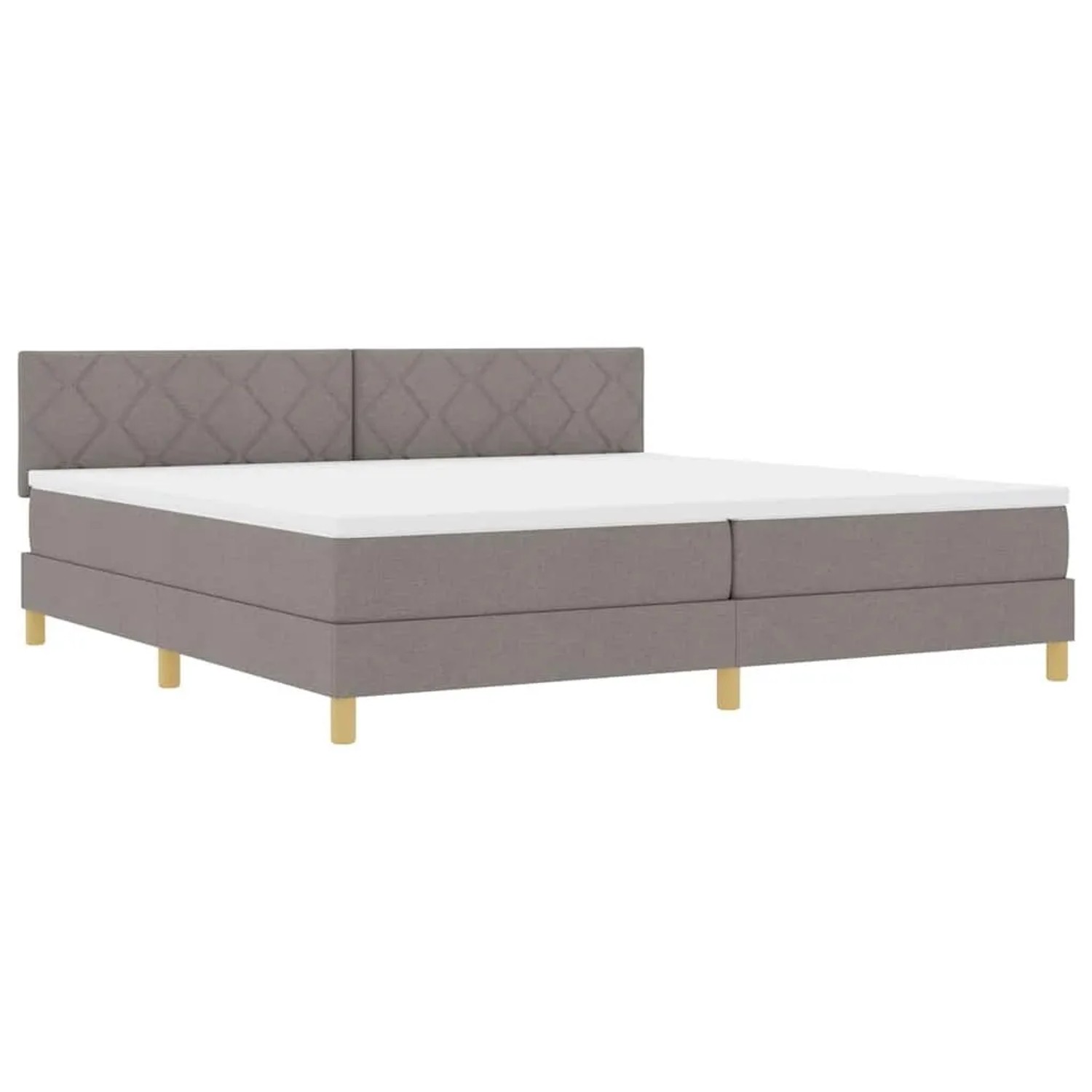 vidaXL LED Boxspringbett mit Matratze Taupe 200 x 200 cm Stoff 3342545 günstig online kaufen
