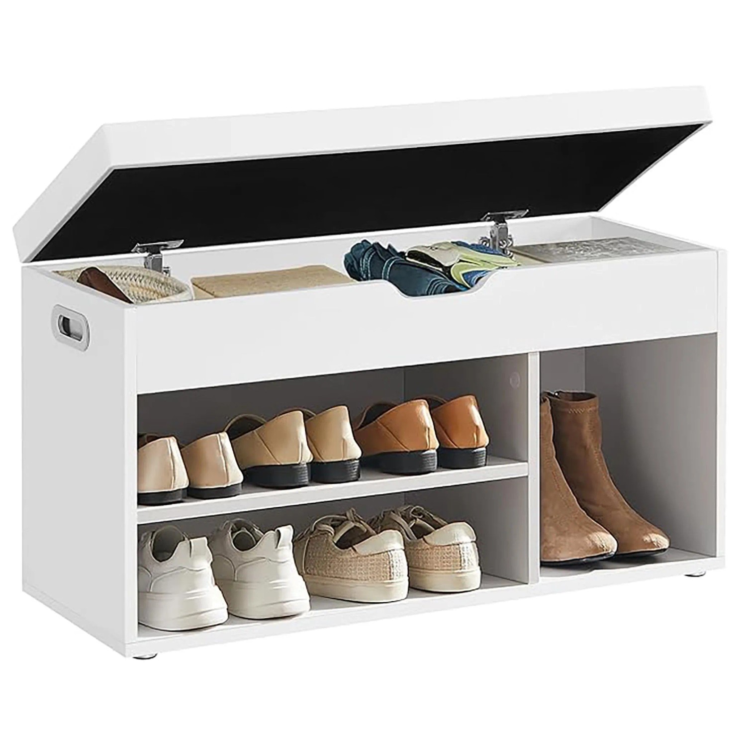 Songmics Schuhbank Custos mit Kissen 3 Fächer Weiß günstig online kaufen