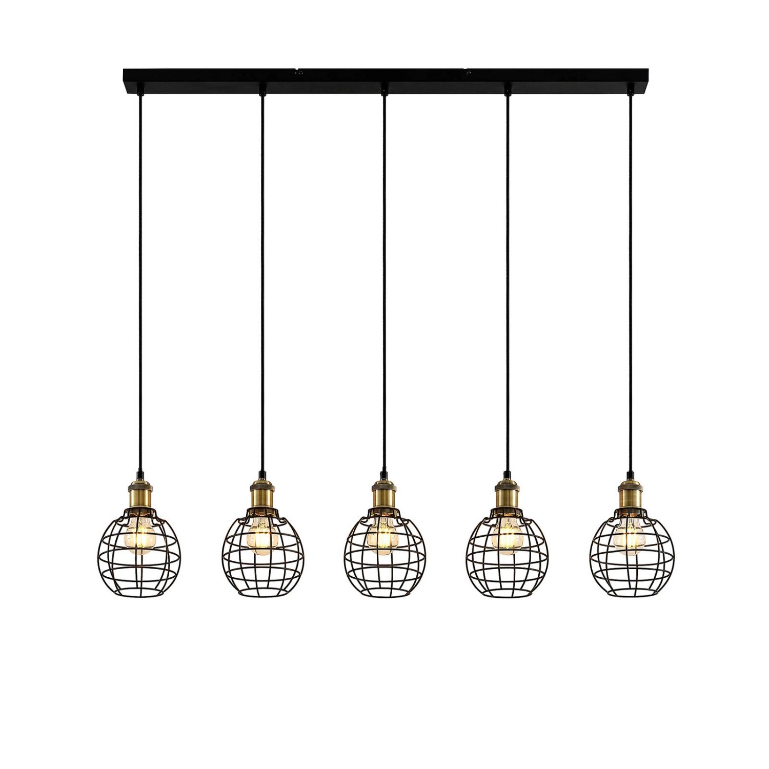 Lindby Pendelleuchte Alexej 9639344 Retro Vintage Antik in Schwarz aus Meta günstig online kaufen