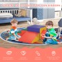 HOMCOM Bausteinset aus Schaumstoff mit zwei spielenden Kindern. Fördert die Motorik, ideal für Spieltürme.