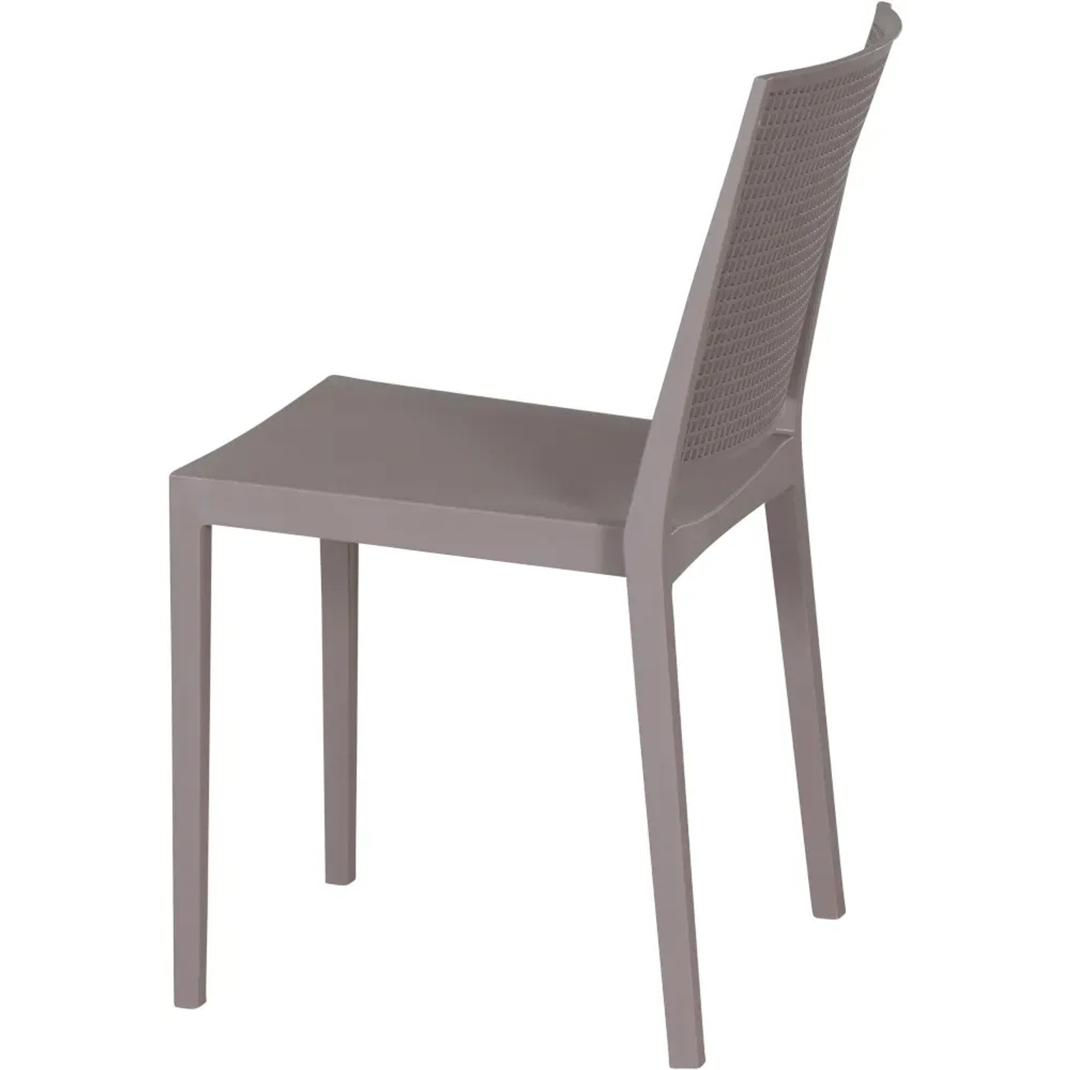 Siena Garden Stapelstuhl Square, taupe, aus robustem Kunststoff, ideal für Garten und Balkon.