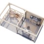 Palmako Pavillon Bianca Set, 588x300 cm, weiß lackiert. Weekendhaus mit Schiebetüren und Freisitz.