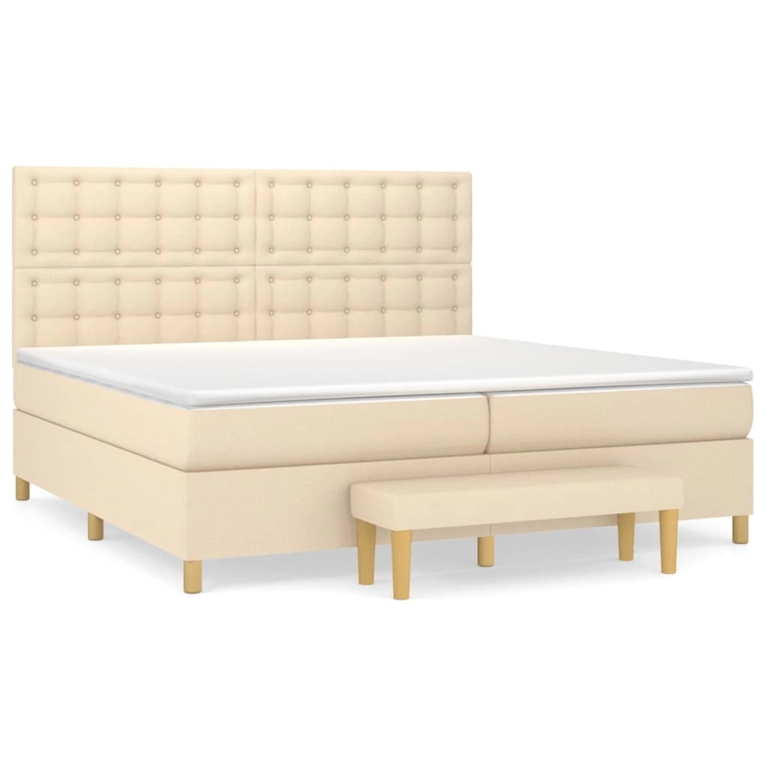vidaXL Boxspringbett mit Matratze Creme 200x200 cm Stoff1358604 günstig online kaufen