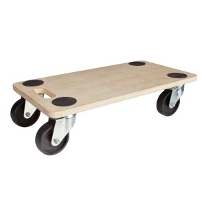 Rechteckiges Transportbrett TE-300 mit 4 Rollen, geeignet für Lasten bis 300 kg.