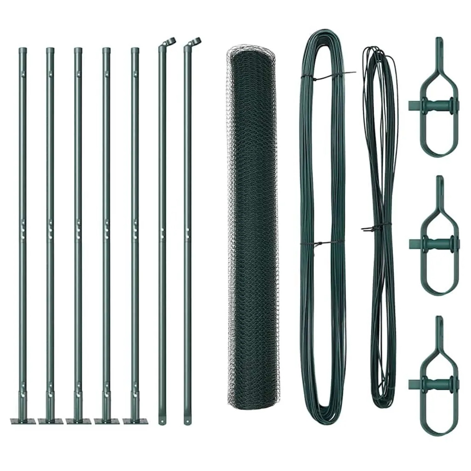 vidaXL Zaunpfosten Grün 10 x 1 m 25 mm Maschen Stahl und PVC 3353481 günstig online kaufen