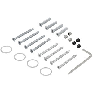 AnsaPro Zubehör-Set für Rosettengarnituren mit Schrauben, Stiftschlüssel und Distanzringen.