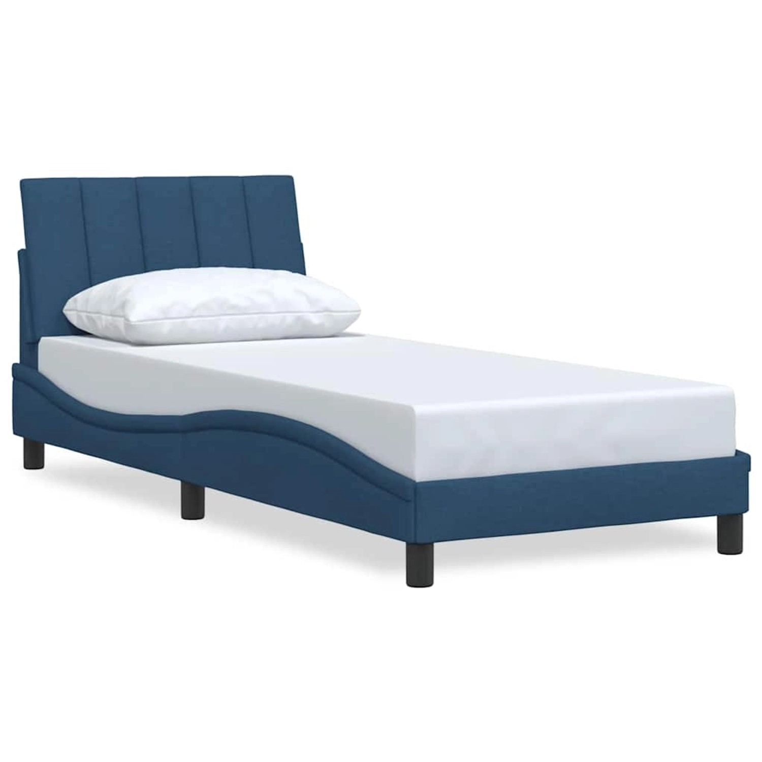 vidaXL Bettgestell ohne Matratze Hanko Blau 90x200 cm Stoff 3310369 günstig online kaufen