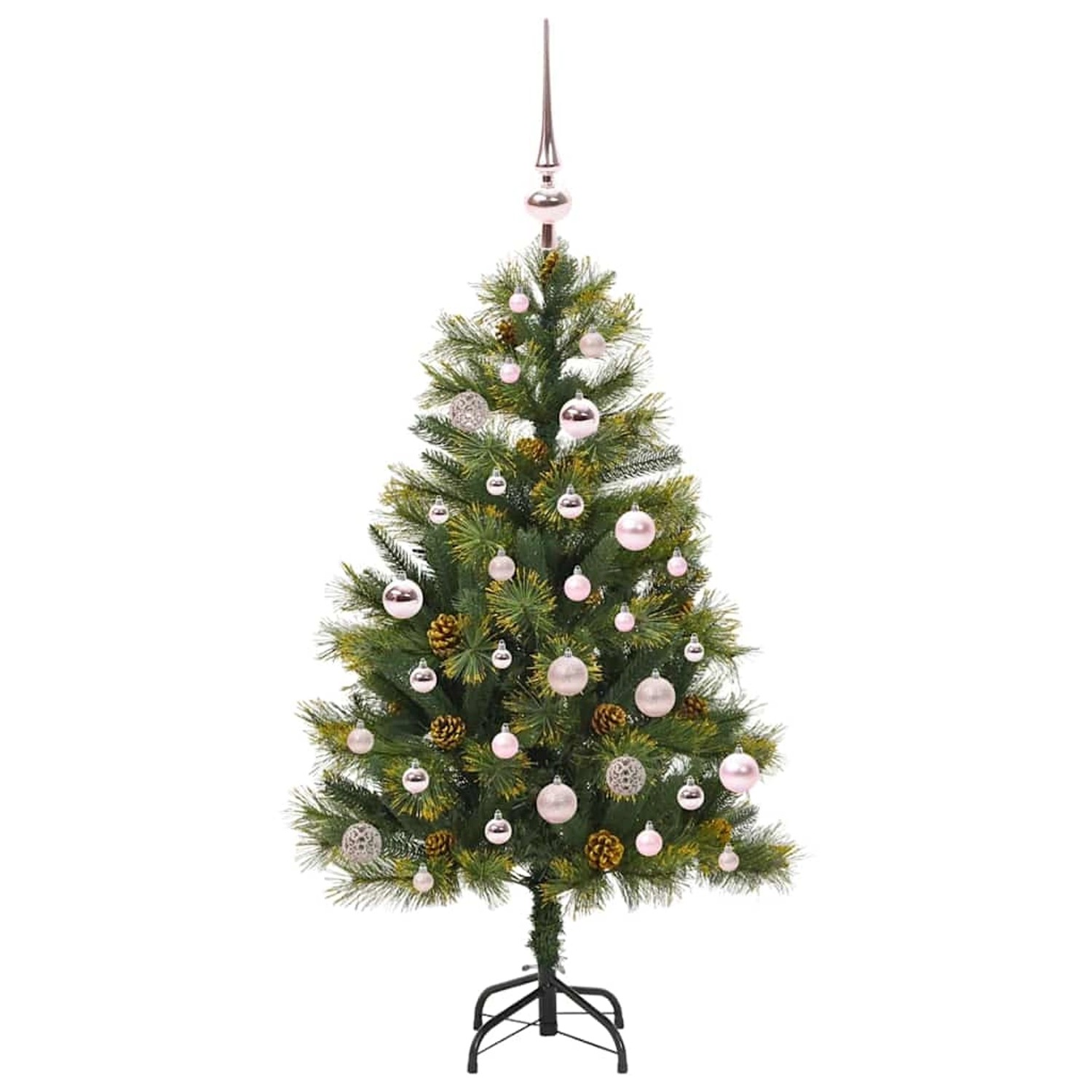 vidaXL Künstlicher Klapp-Weihnachtsbaum mit Tannenzapfen Grün 150 cm 3395082