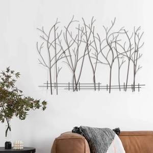 Kobolo Wandbild STICKS aus Metall in Silber: Moderne Wanddeko mit filigranen Ästen.