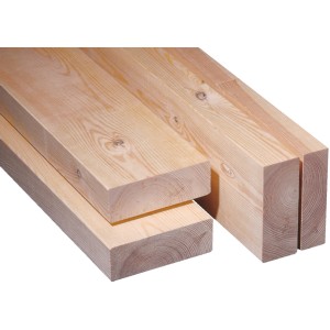 Kiefer Konstruktionsvollholz, 10x10x300cm, gehobelt und gefast.