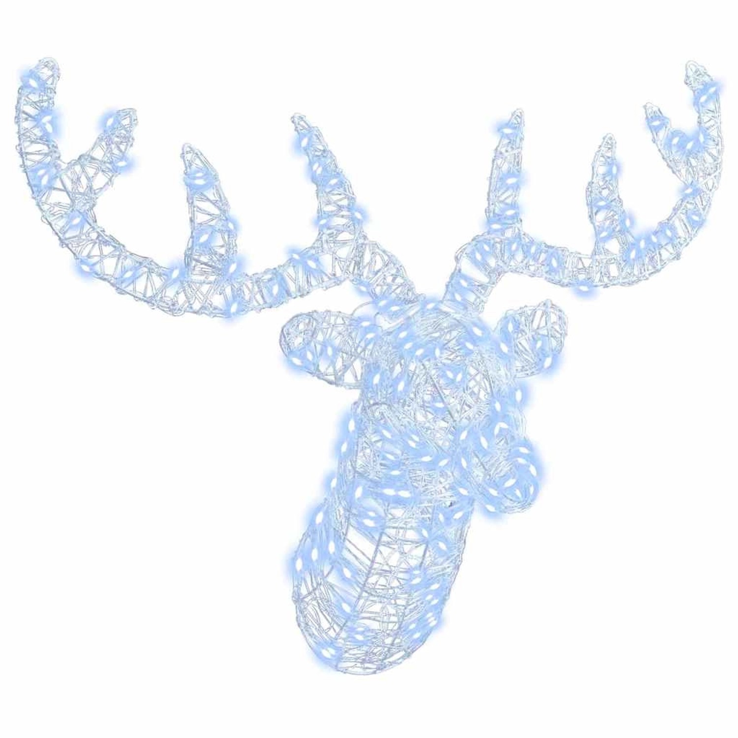 vidaXL Rentierkopf Kaltweiß 60 cm Acryl 42019062