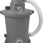 Sandfilterpumpe für Stahlrahmen Pool, grau, mit Schlauchanschluss.