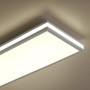 Weißes, dimmbares LED-Panel Mario von Just Light, 100x25 cm, mit Farbwechsel und Fernbedienung.