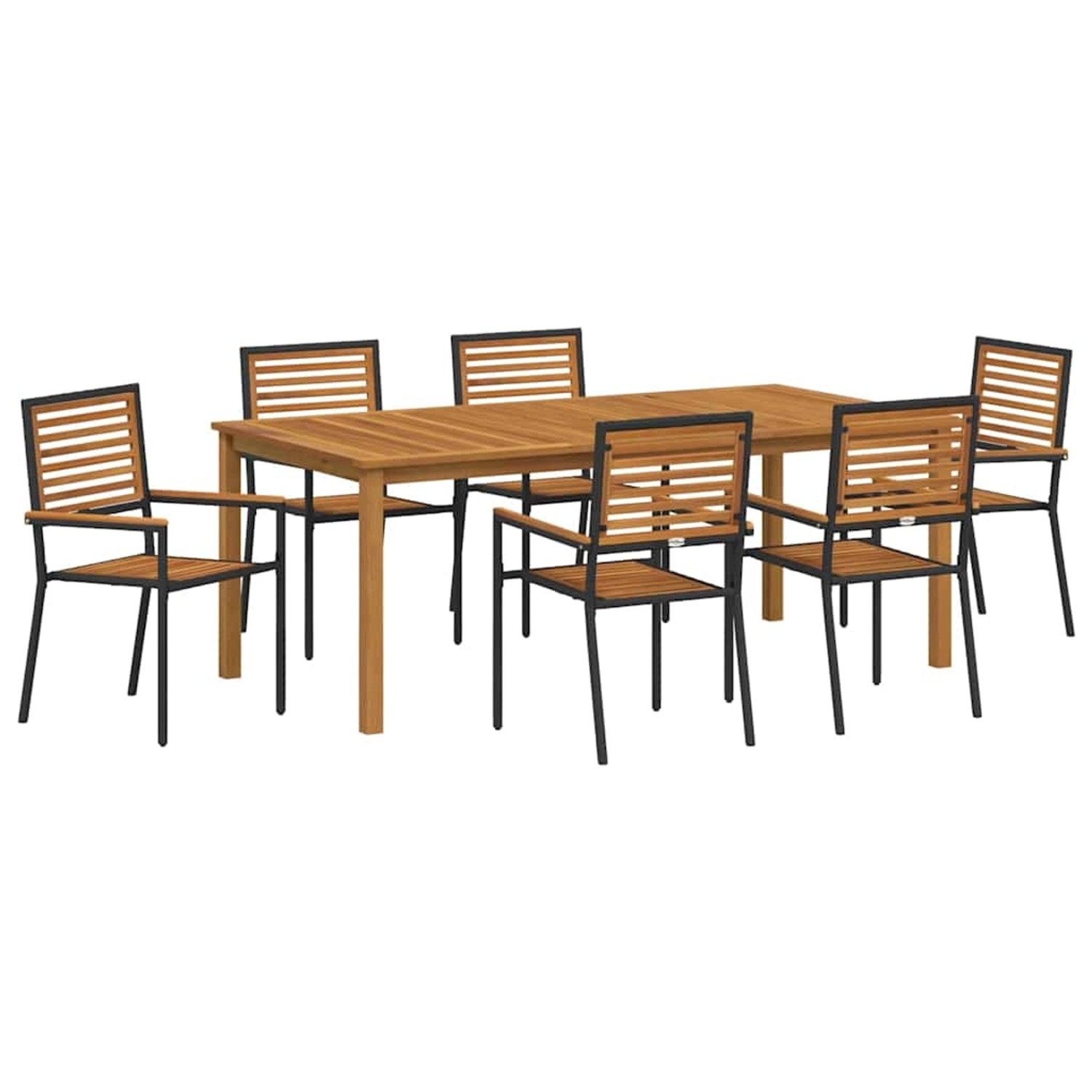 vidaXL Garten Essgruppe 7-Tlg Schwarz Poly Rattan 3365523 günstig online kaufen