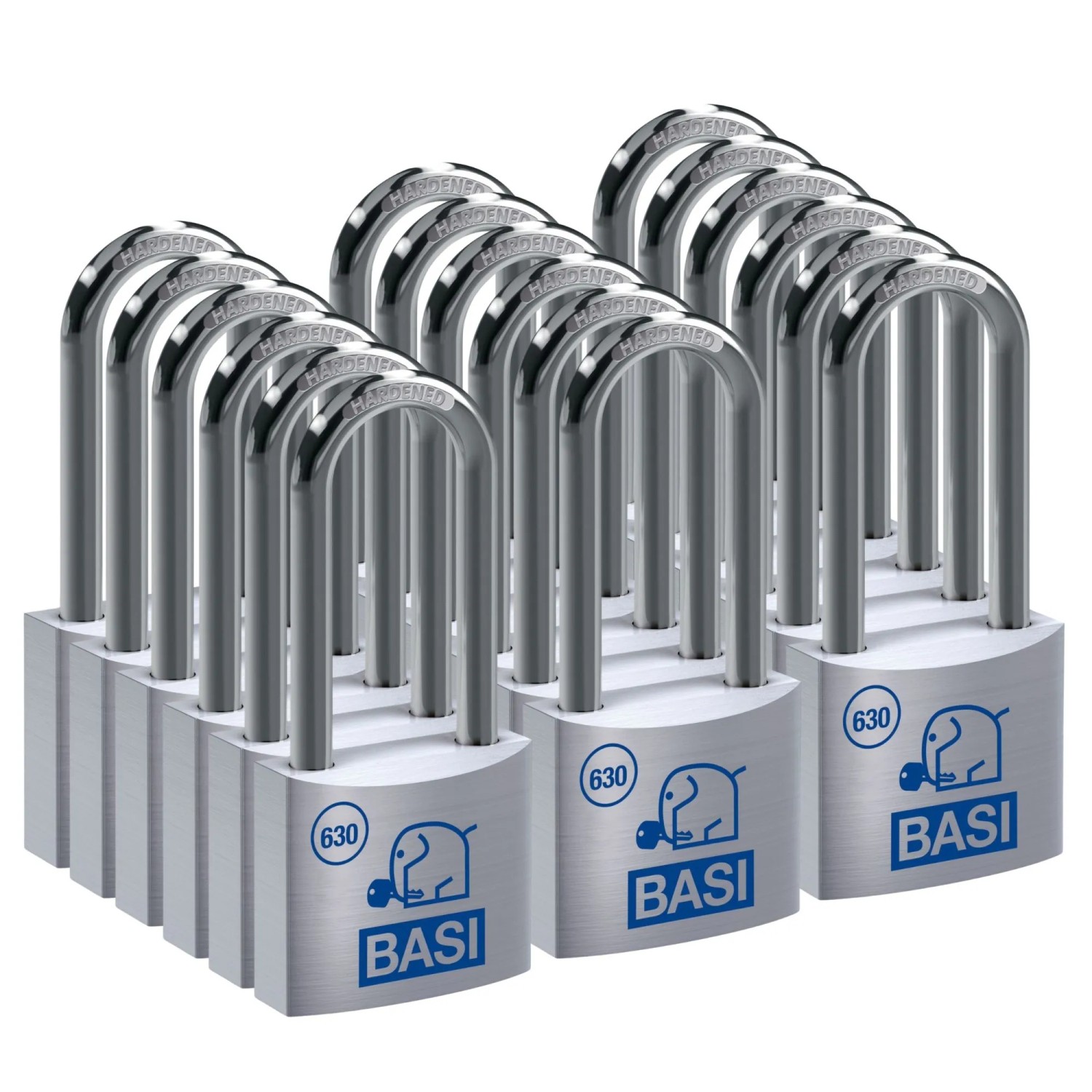 Basi - Vorhangschloss - SET - 18x VHS 630H - 30 mm - Gleichschließend - Bügelhöhe - 40 mm - inkl. 2 Schlüssel pro Schloss - Aluminiumgehäuse