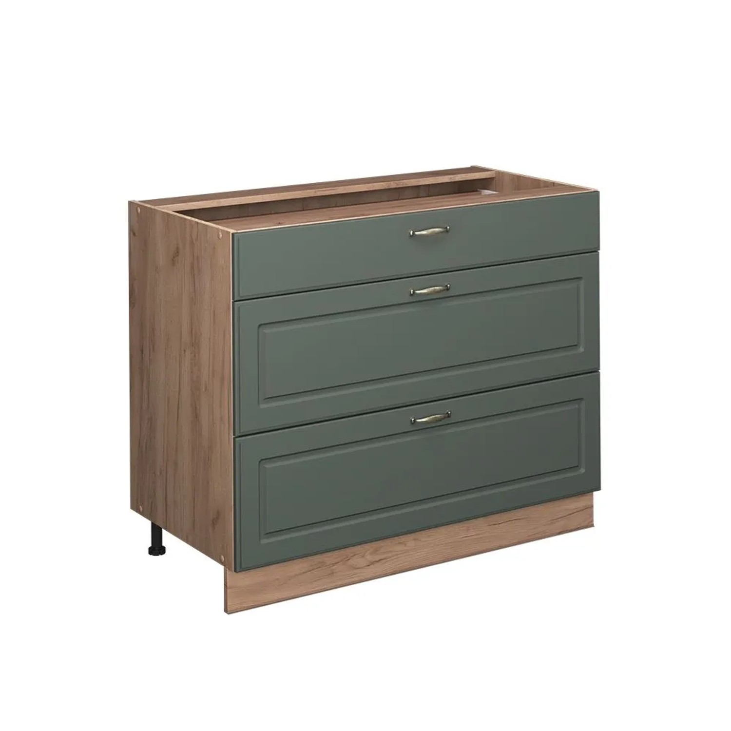 Vicco Küchenunterschrank Fame-Line Grün-Gold Landhaus/Goldkraft Eiche 100 x 82 ohne Arbeitsplatte Art Nr 61635